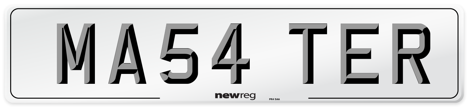 MA54 TER Number Plate from New Reg